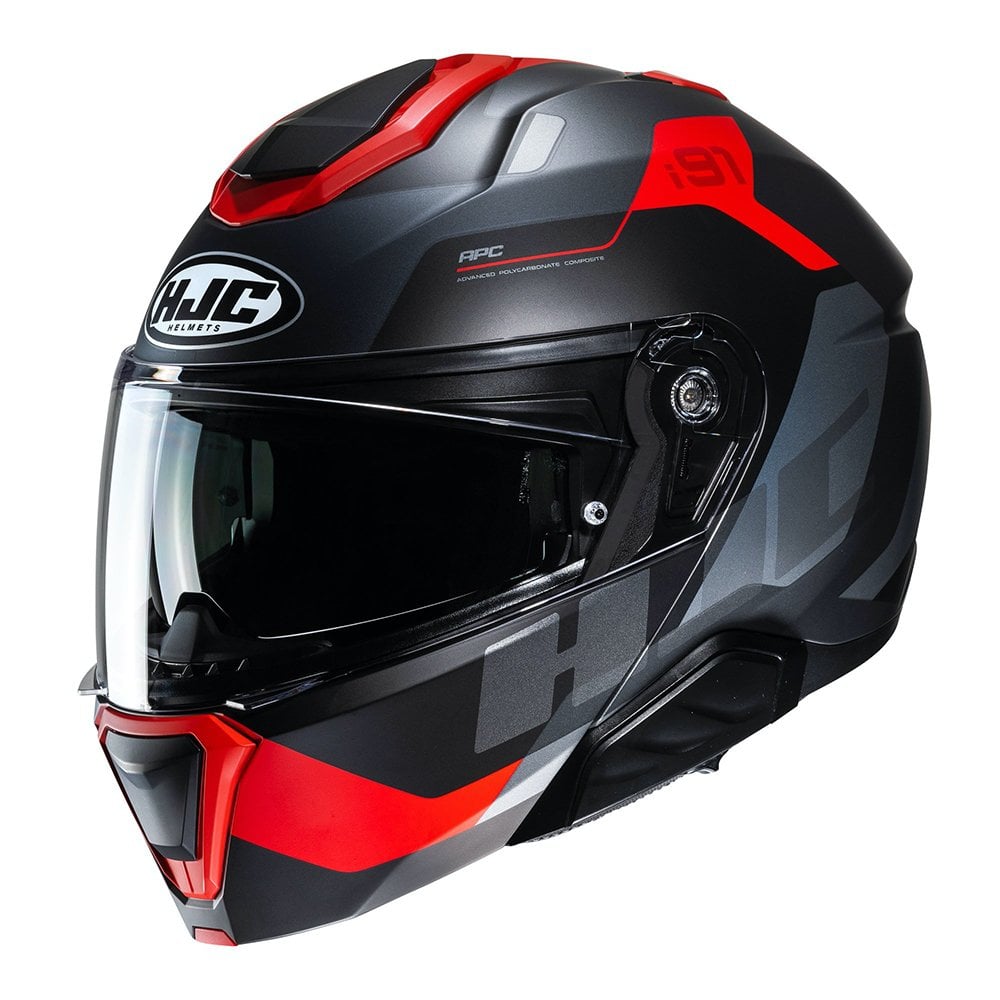 HJC Motorcycle Flip Up Helmet - I91 CARST (Black/Anthracite/Red)