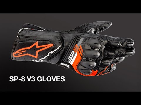 Alpinestars SP-8 V3 Air Motorcycle Sports Vented Leather Gloves (Black)