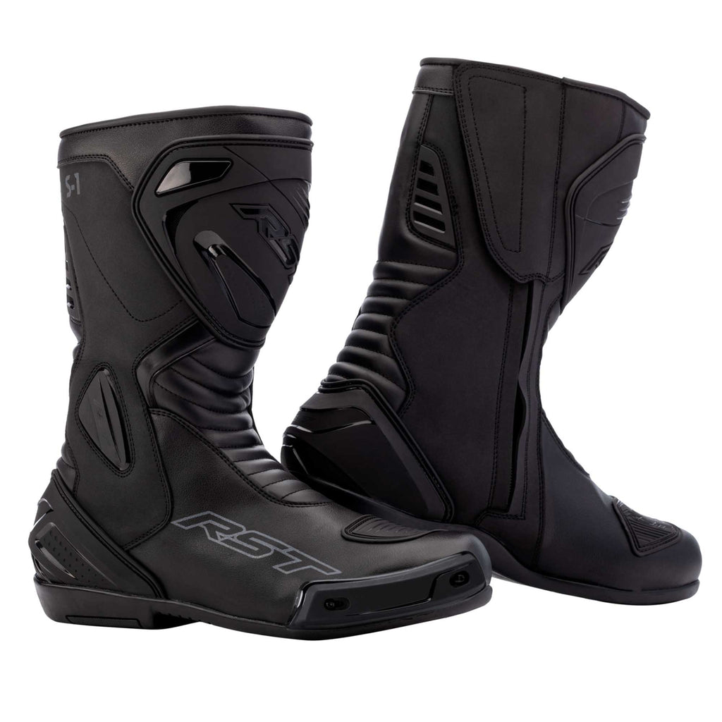 RST Motorcycle Sports Boots - S-1 Mens CE (Black / Black)