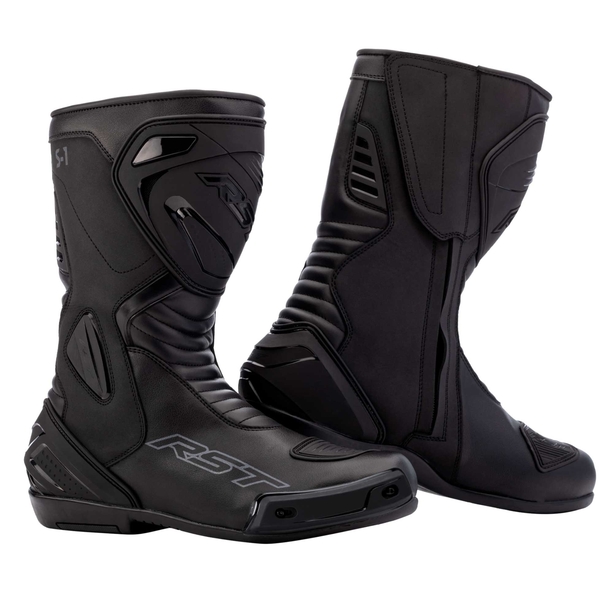 RST Motorcycle Sports Boots - S-1 Mens CE (Black / Black)