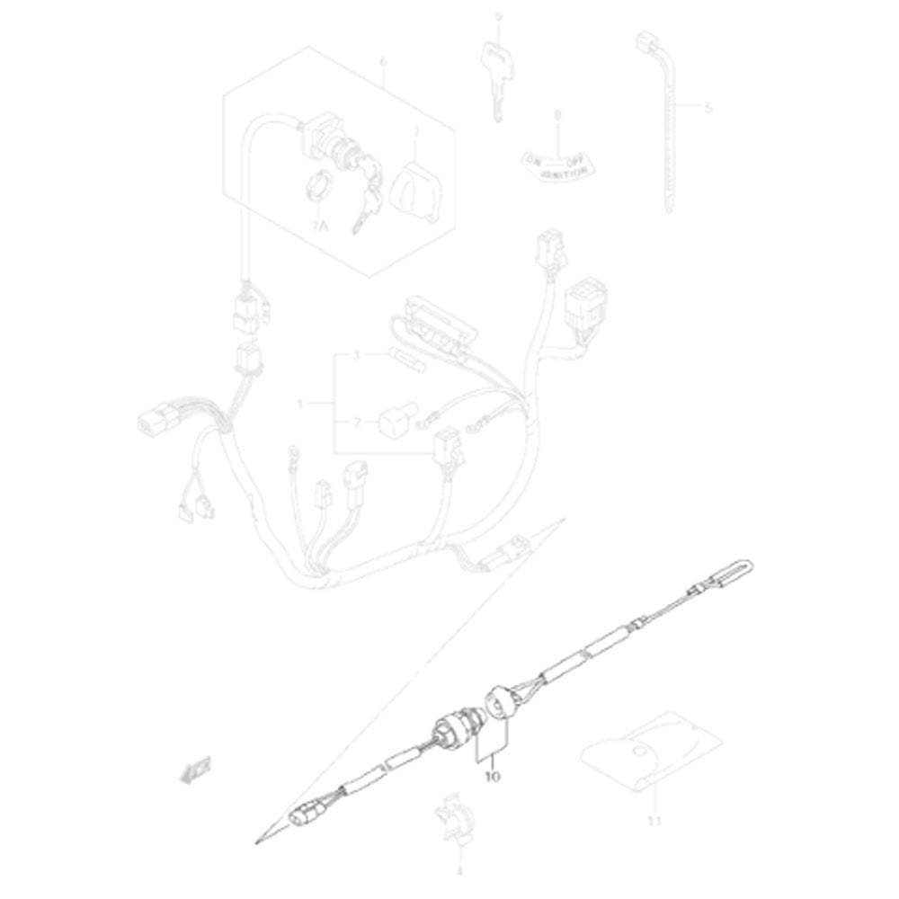 Suzuki Genuine Part - LT50 Quad ATV Emergency Kill/Stop Pull Switch Lanyard (L,X,Y,K2>) - 37820-04601-000