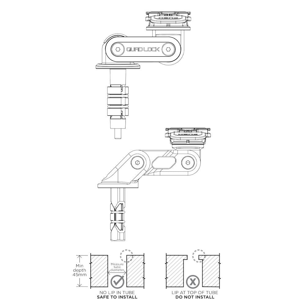 Quad Lock (Mount) - Motorcycle Fork Stem Mount (Plastic)