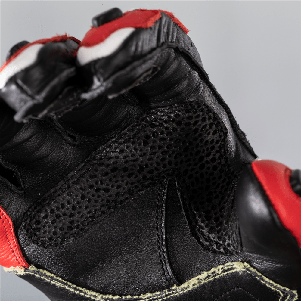 RST Motorcycle Race | Road Leather Gloves - Tractech Evo CE (Red/White/Black)