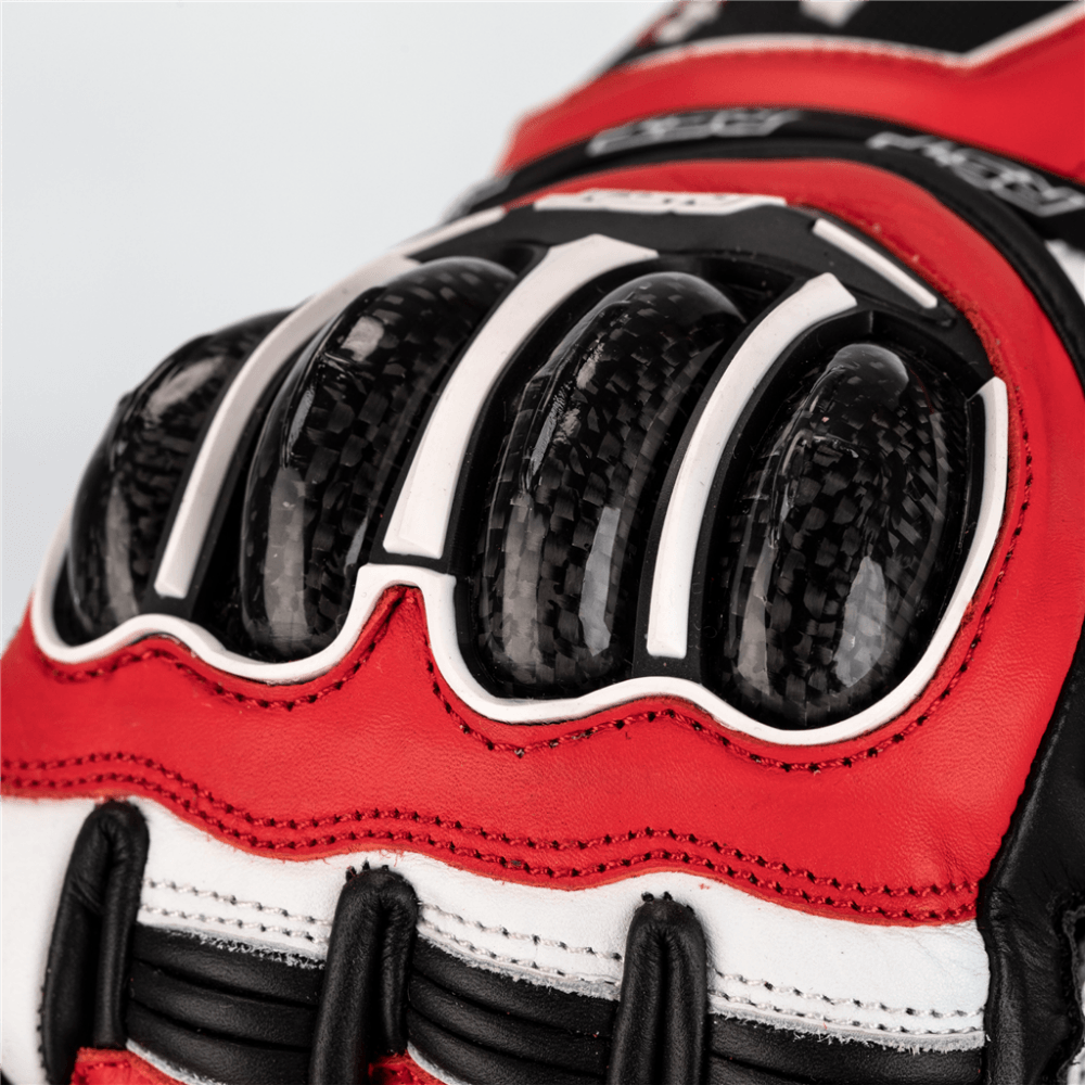 RST Motorcycle Race | Road Leather Gloves - Tractech Evo CE (Red/White/Black)