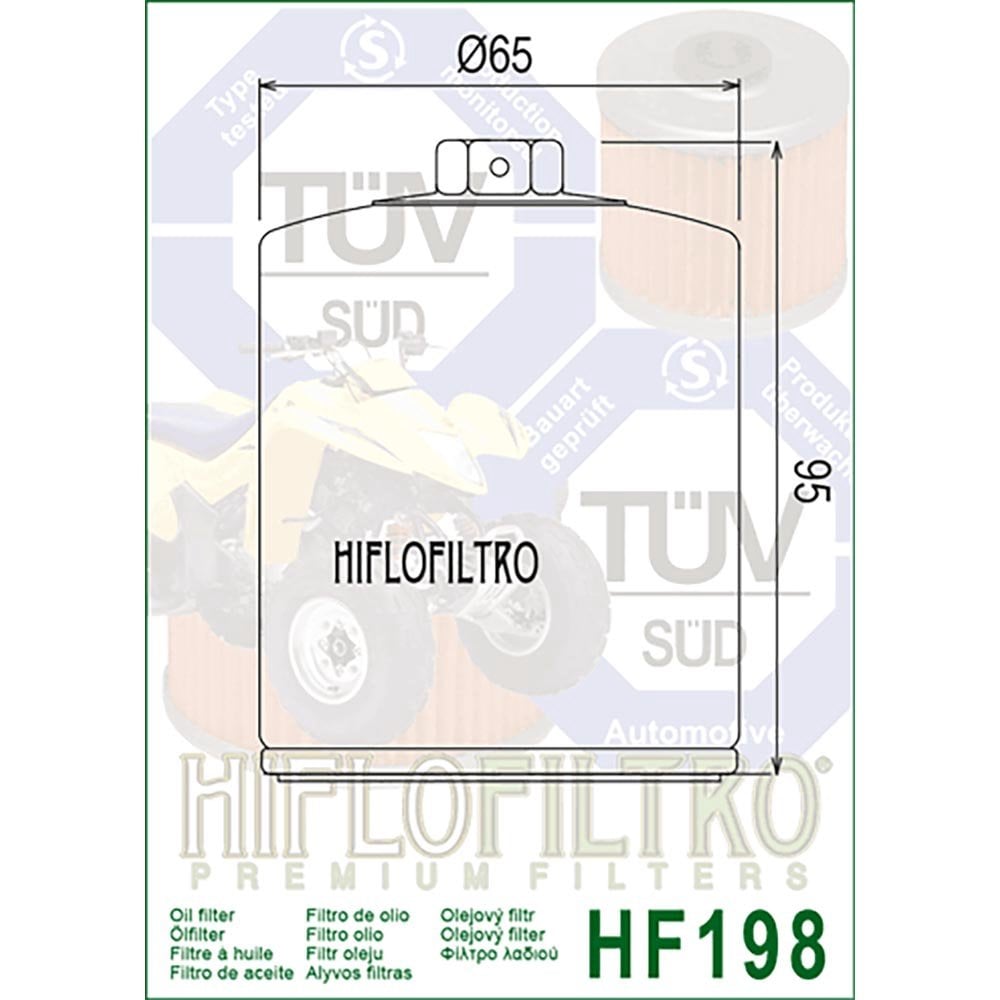 HiFlo Oil Filter - HF198 - ATV Polaris Sportman