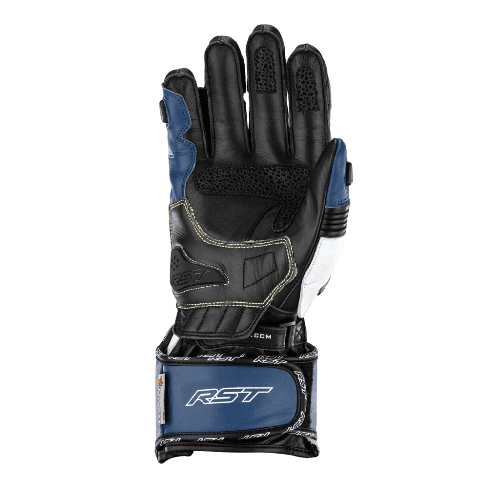 RST Motorcycle Race | Road Leather Gloves - Tractech Evo CE (Blue/Black)