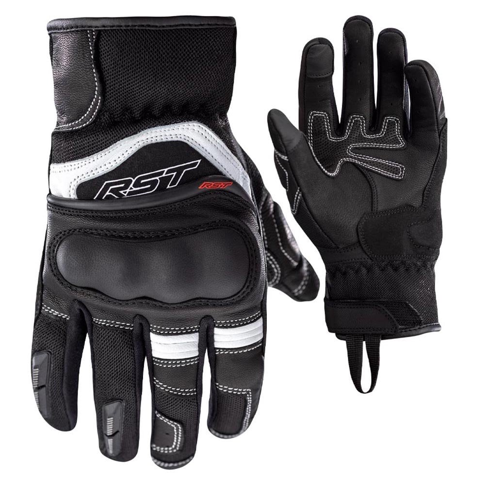 RST Women's Motorcycle Short Vented Gloves - Urban Air 3 Mesh CE (Black / White)