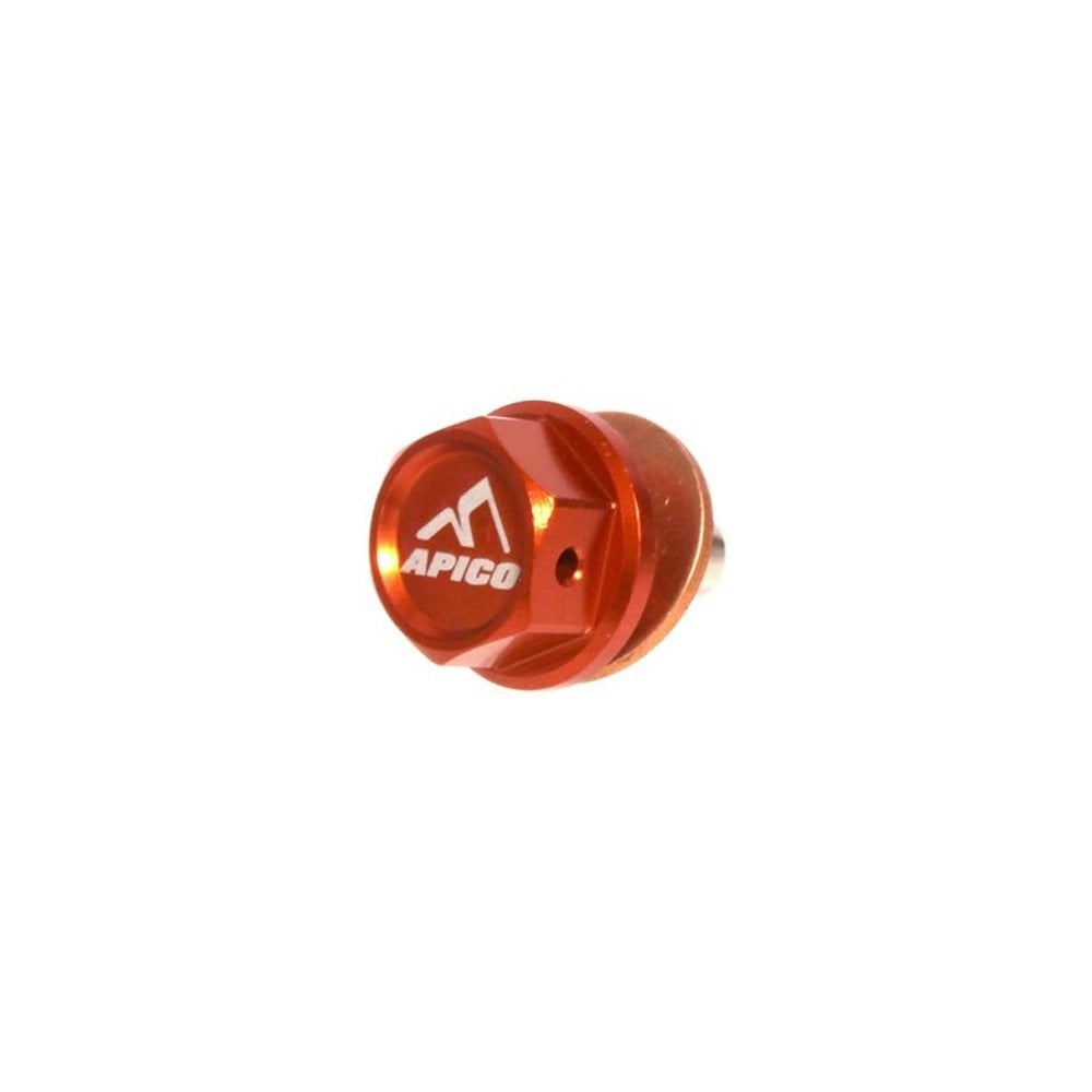 Apico - Magnetic Sump Plug w/Washer - M10 x 10mm x 1.5 - KTM SX50 02-08, SX65 03-08, SX85 03-17 - Orange