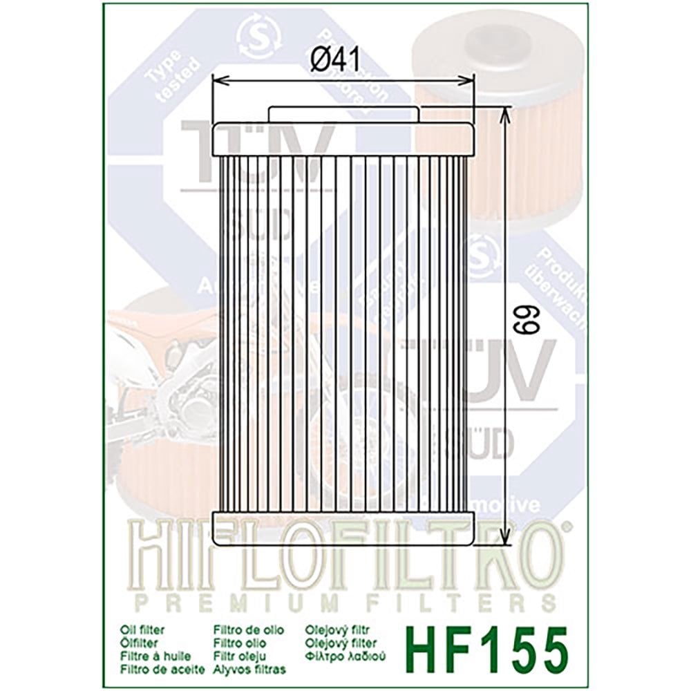 HiFlo Oil Filter - HF155 - (KTM 1st Filter SX 99-06/EXC 99-07 & XC450/525 08-11, DUKE 125 11-22, DUKE 200 12-22, DUKE 250 15-22,  DUKE 390 13-22, Husaberg 4T 04-08)