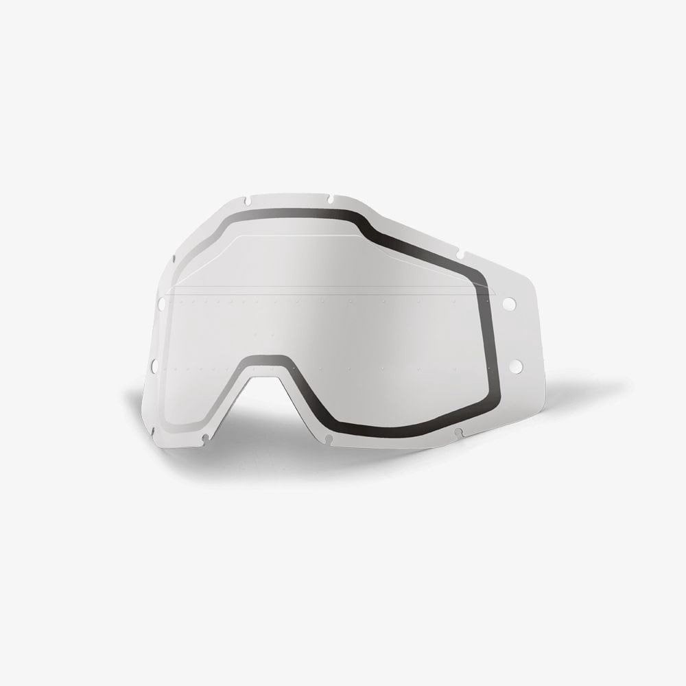 100% (Spares) Lens + Mud Flap/Strip - FORECAST Mk2 - Accuri-1/Racecraft-1/Strata-1 - Dual/Enduro Clear Bumps