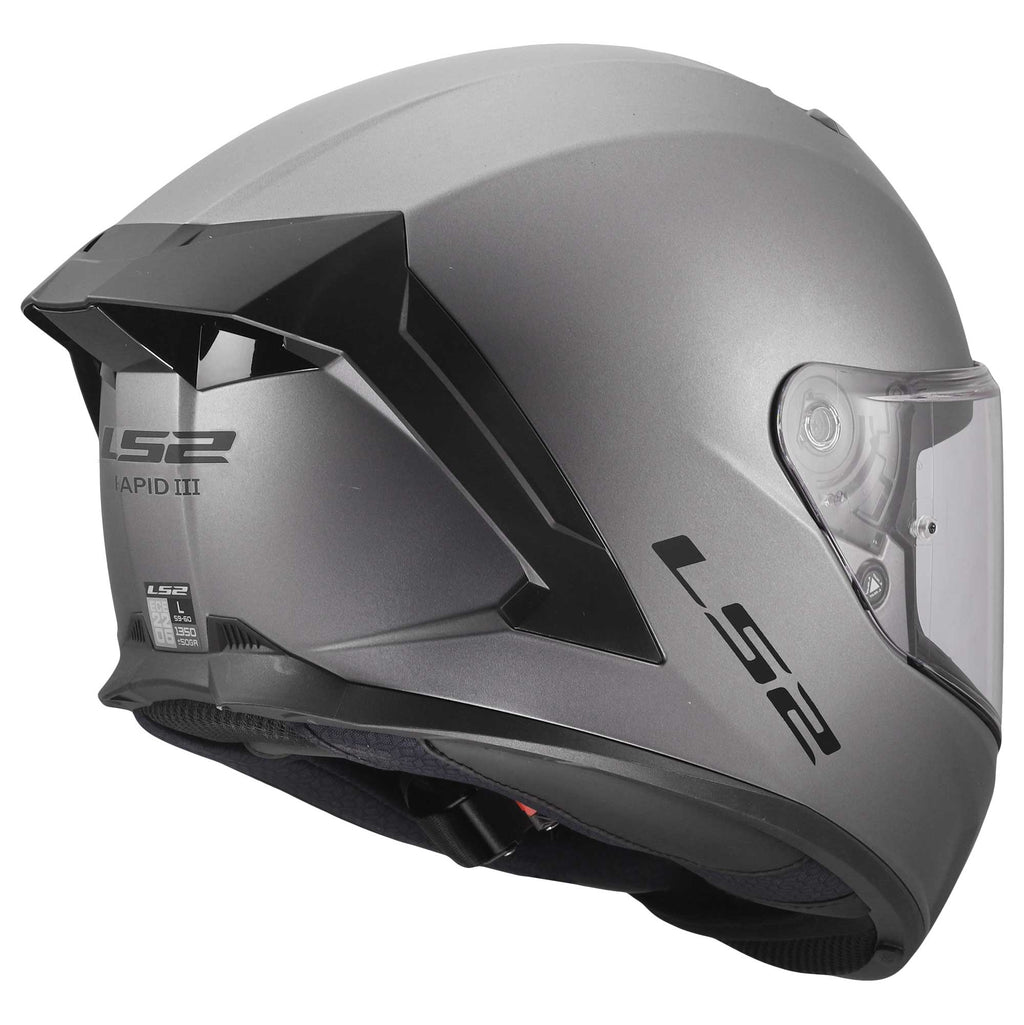 LS2 Motorcycle Road Helmet - FF820 Rapid 3 Solid (Matt Titanium)