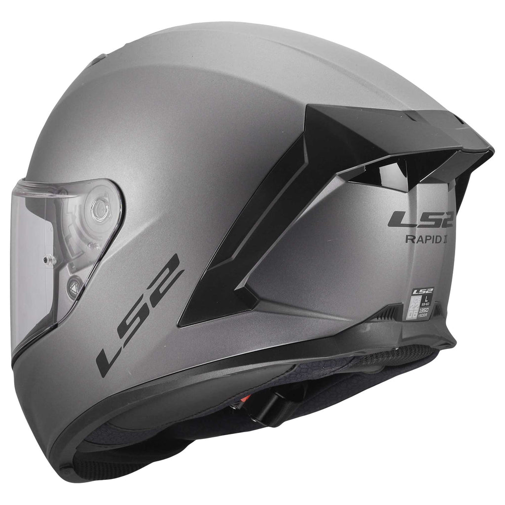 LS2 Motorcycle Road Helmet - FF820 Rapid 3 Solid (Matt Titanium)