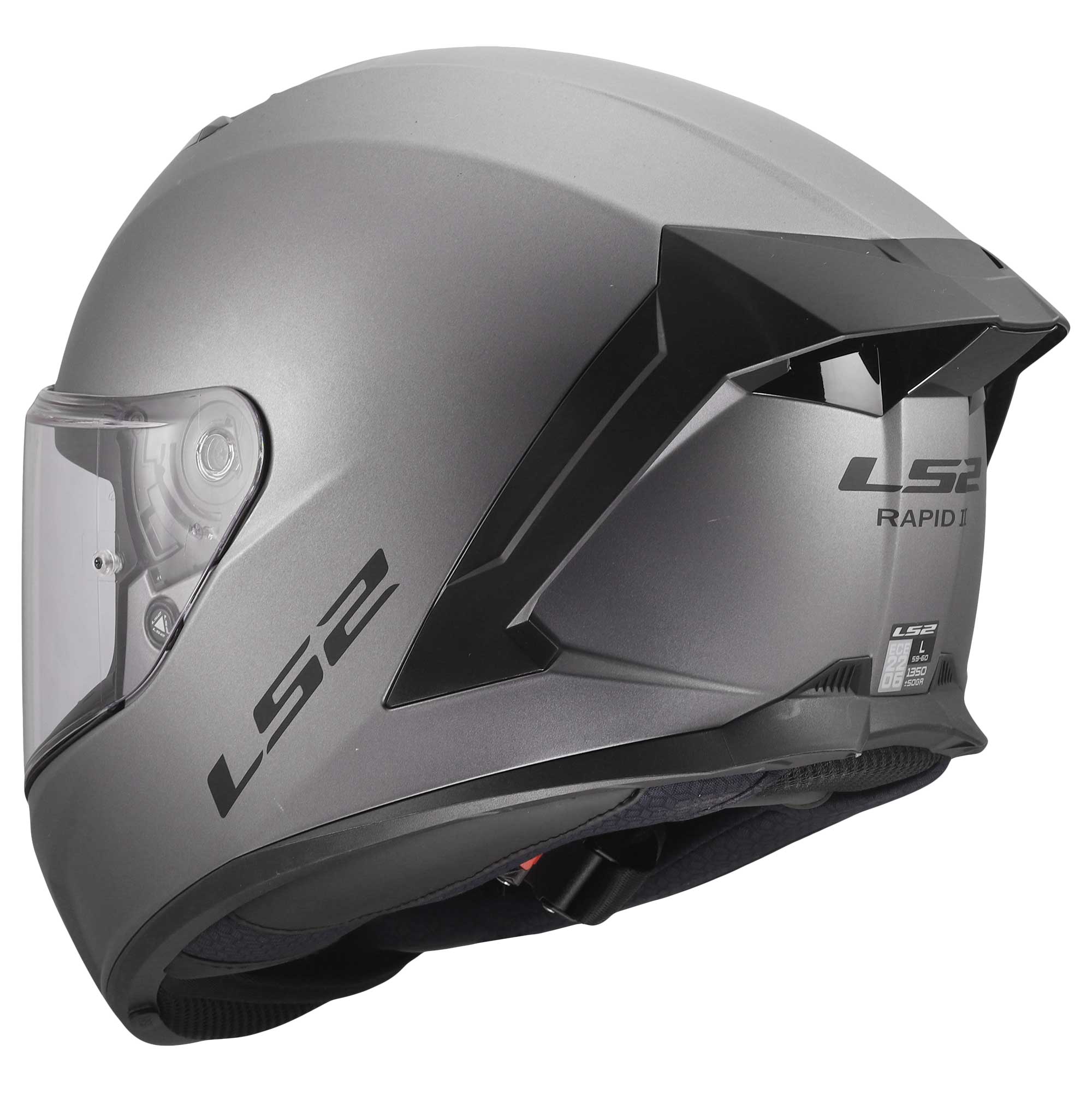 LS2 Motorcycle Road Helmet - FF820 Rapid 3 Solid (Matt Titanium)