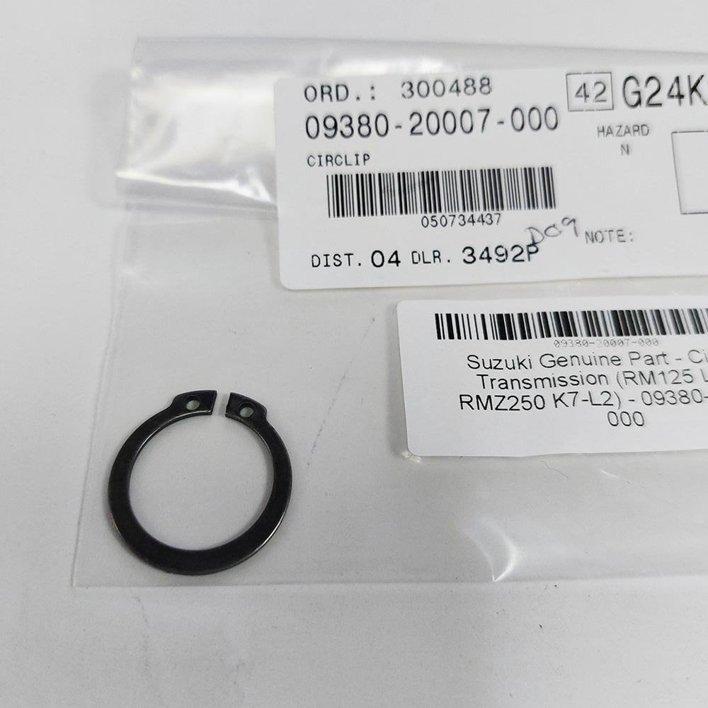 Suzuki Genuine Part - Circlip, Transmission (RM125 90-02, RMZ250 07-12) - 09380-20007-000