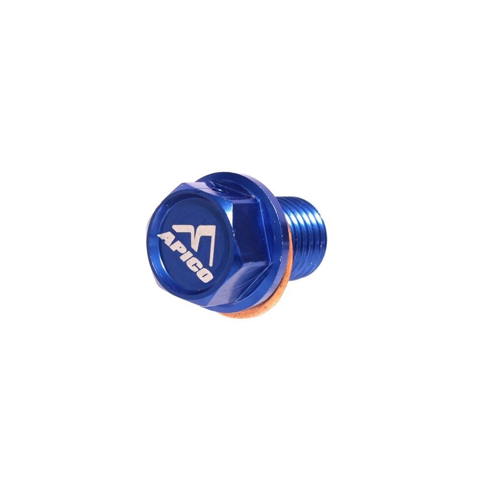 Apico - Magnetic Sump Plug w/Washer - M12 x 15mm x 1.5 - CR85 03-07, CR125/250 83-07, CR500 83-01, CRF250L 12-23, CRF1000L 16-17, XR250 95-07, XR400 96-04, XR600 90-00, XR650 00-06, YZ250 97-26, YZ250X 16-26, WR250R/X 07-18 - Blue