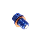 Apico - Magnetic Sump Plug w/Washer - M12 x 15mm x 1.5 - CR85 03-07, CR125/250 83-07, CR500 83-01, CRF250L 12-23, CRF1000L 16-17, XR250 95-07, XR400 96-04, XR600 90-00, XR650 00-06, YZ250 97-26, YZ250X 16-26, WR250R/X 07-18 - Blue