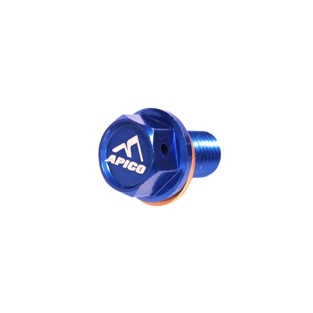Apico - Magnetic Sump Plug w/Washer - M10 x 16mm x 1.25 - YZ125 05-26, YZF250 01-26, YZF450 03-26, WRF250 01-26, WRF450 04-26, YZF250X 15-26, YZF450X 16-26 - Blue