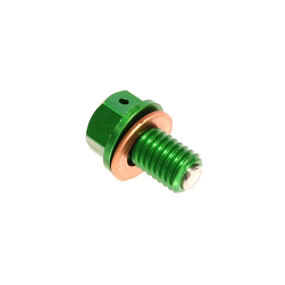 Apico - Magnetic Sump Plug w/Washer - M10 x 15mm x 1.5 - KX65 00-26, KX85/100/112 01-26, KX125/250 96-08, KXF250 04-20, KXF450 16-18 - Green