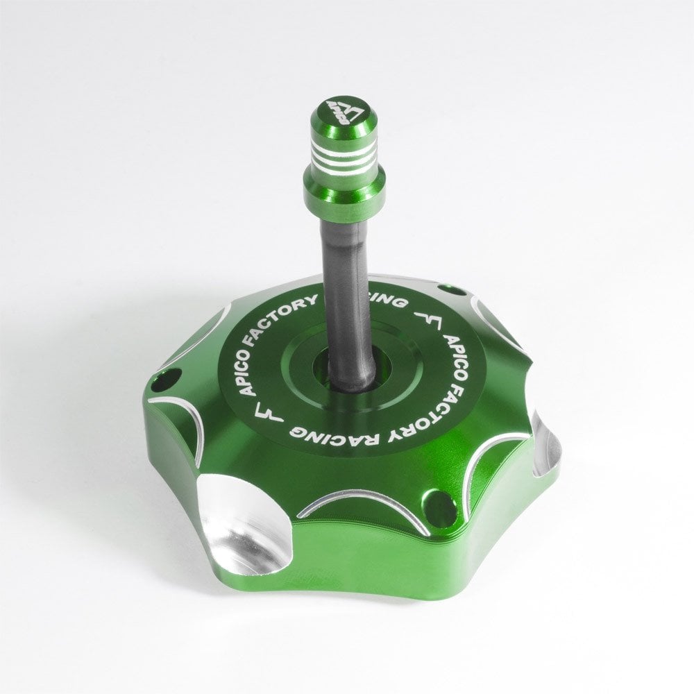 Apico - Fuel Cap w/Breather - KX65 00-26, KX85 01-12, KX100 01-12, KX125 06-08, KX250 99-04, KXF250 04-05, KLX110 02-09, RMZ250 04-06 - Green