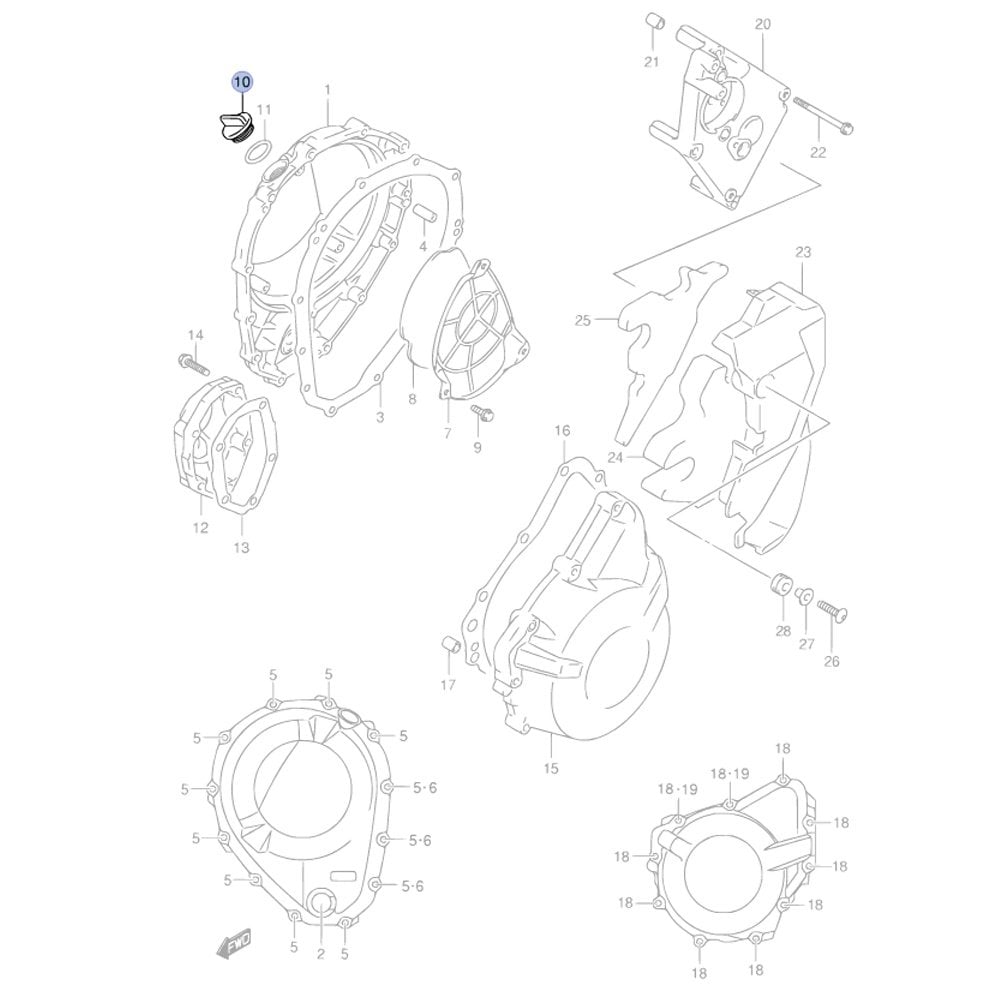 Suzuki Genuine Part - Plug, Engine Oil Filler (RM80/85 01-22, RM125/250 01-08, LTR450 06-09) - 11971-25D00-000