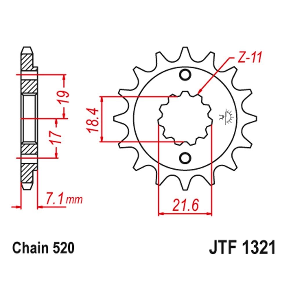 JT (Sprocket) Front - JTF1321 - 520 - CRF250L 13-21, CRF300L 21-25