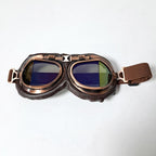 Bikers World (Goggles) Classic/Vintage Aviator Leather Version (Bronze/Brown)