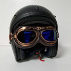 Bikers World (Goggles) Classic/Vintage Aviator Leather Version (Bronze/Brown)