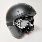 Bikers World (Goggles) Classic/Vintage Leather Version (Silver/Black)