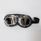 Bikers World (Goggles) Classic/Vintage Leather Version (Silver/Black)