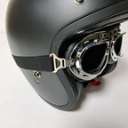 Bikers World (Goggles) Classic/Vintage Leather Version (Silver/Black)