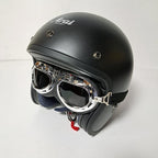 Bikers World (Goggles) Classic/Vintage Leather Version (Silver/Black)