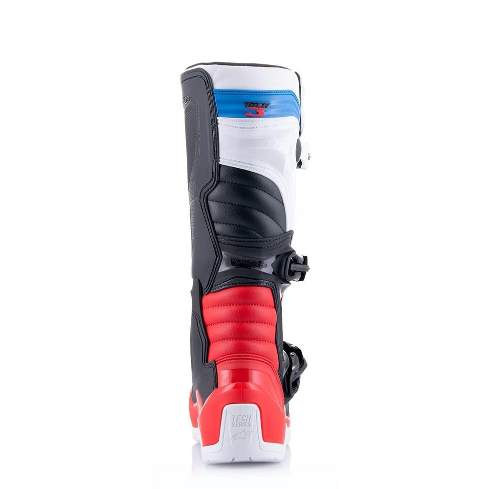 Alpinestars MX Boots - Tech 3 (White/Bright Red/Dark Blue)