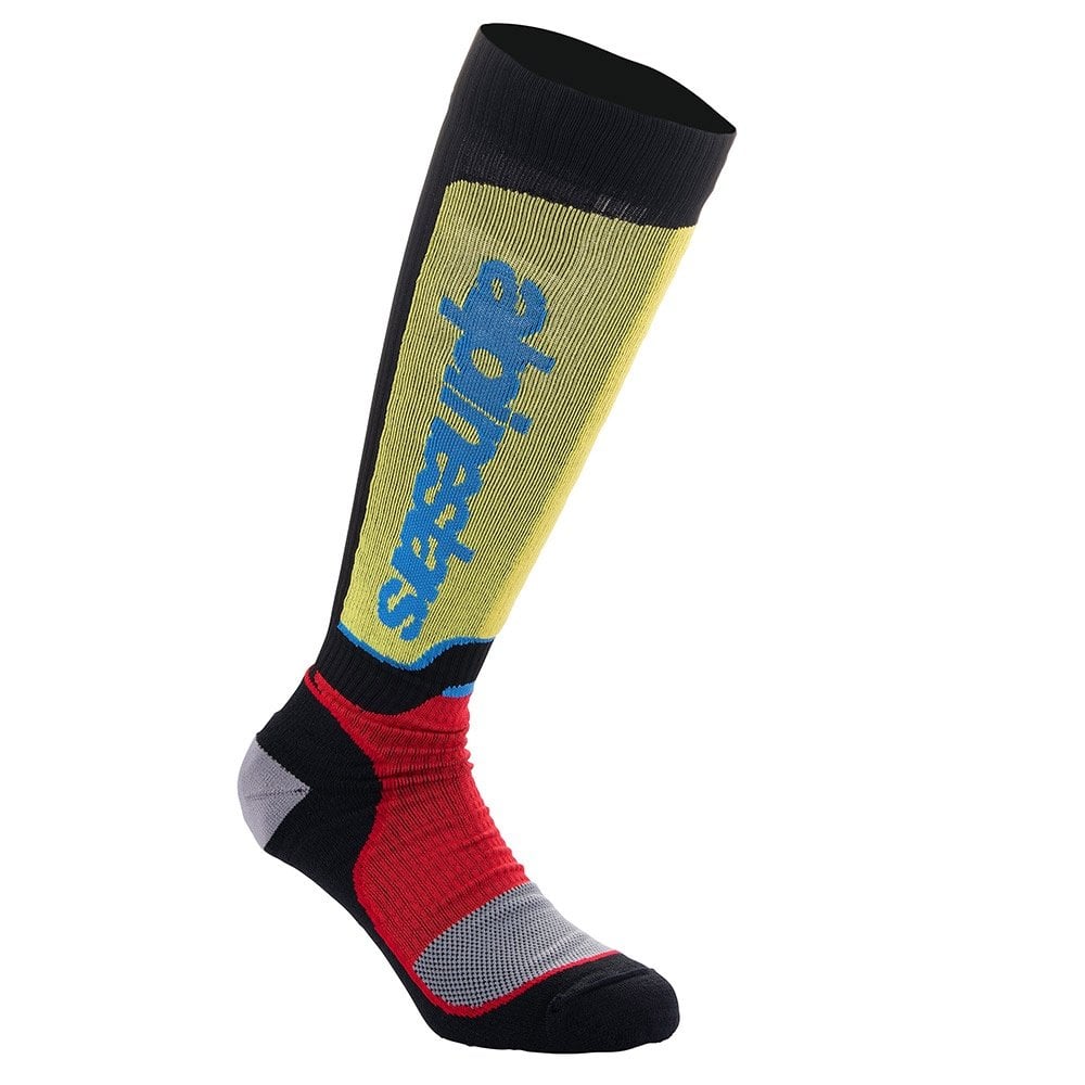Alpinestars (MX26) Socks - MX Plus (Black/Red/Light Blue)