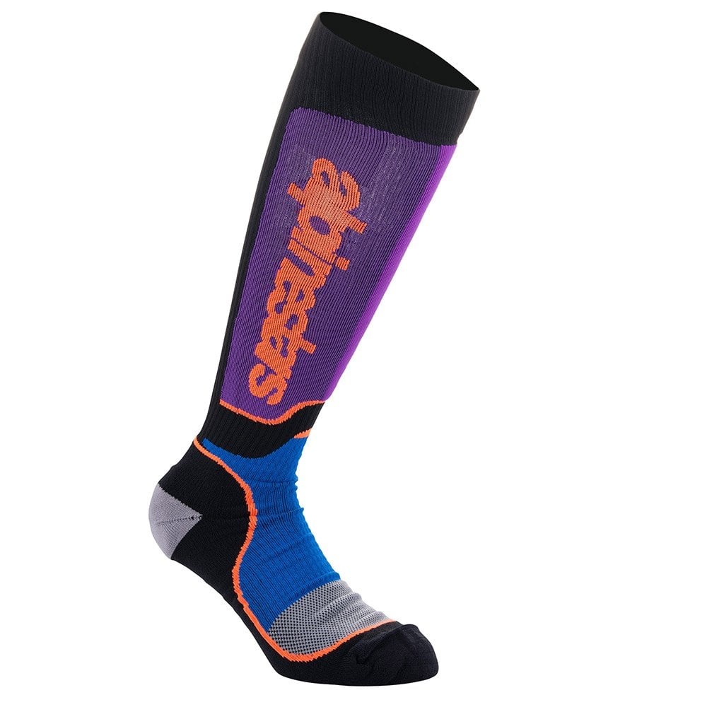 Alpinestars (MX26) Socks - MX Plus (Black/Royal Blue/Purple)