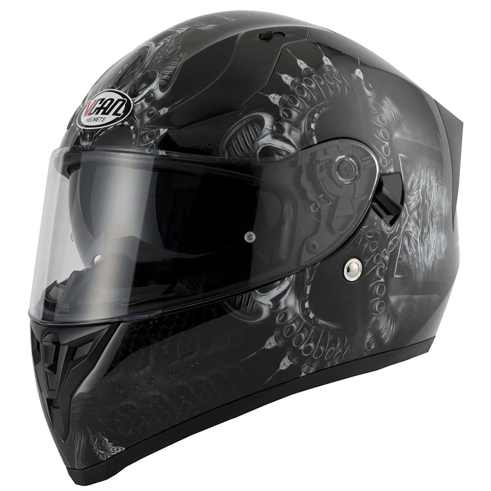 Vcan H128 Drogon Motorcycle Helmet (Black/Grey)