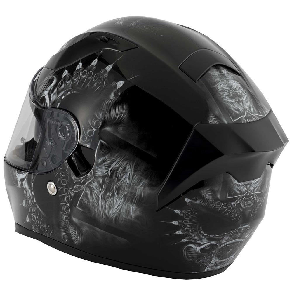 Vcan H128 Drogon Motorcycle Helmet (Black/Grey)