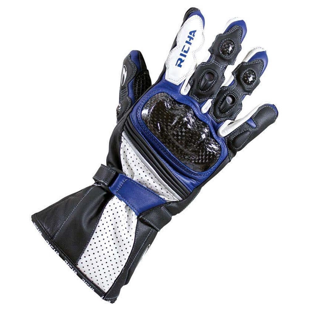 Richa Ravine Leather Motorcycle Gloves (Black/Blue)