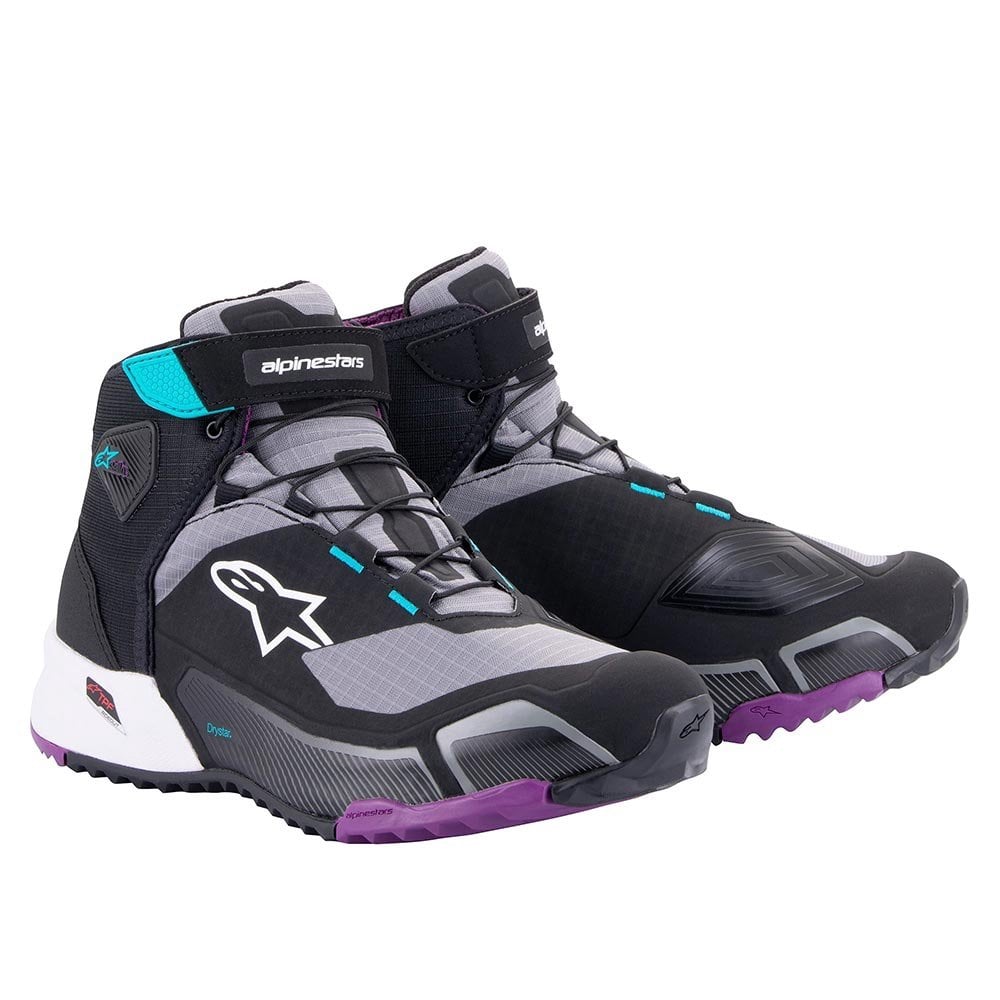 Alpinestars Women's CR-X Motorcycle Riding Shoes (Black/Plum/Teal)