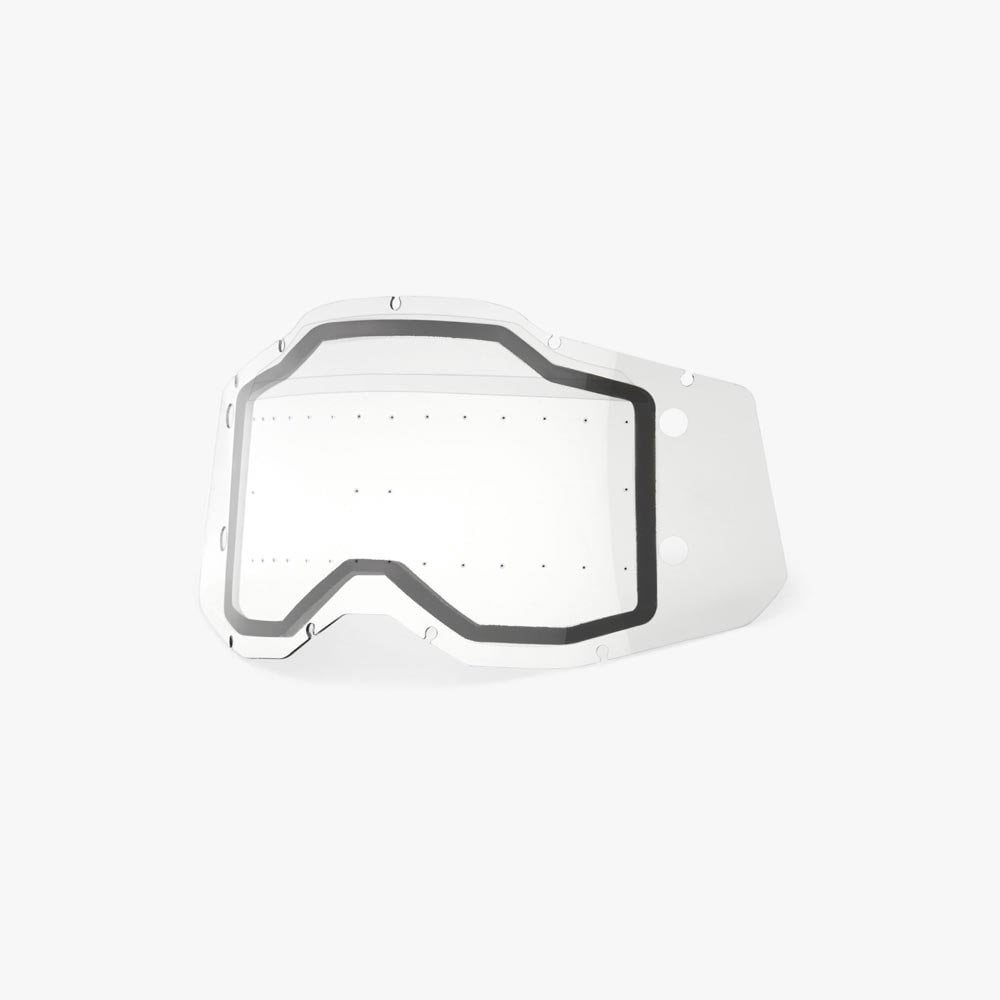 100% (Spares) Lens + Mud Flap/Strip - FORECAST - Accuri-2/Racecraft-2/Strata-2 - Dual/Enduro Clear Bumps