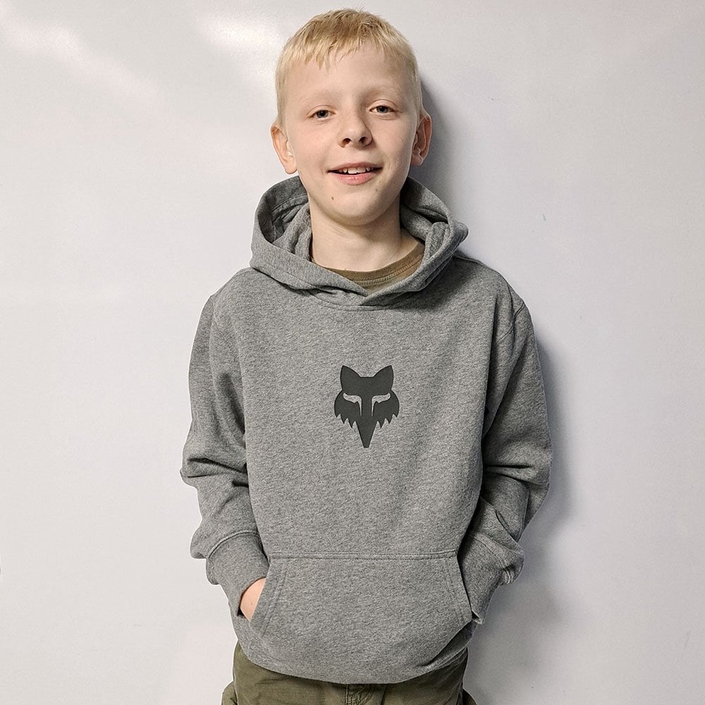 FOX Racing Youth Hoodie - LEGACY Fleece Pullover (Heather Grey)