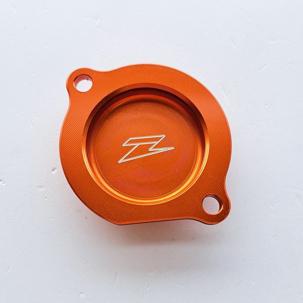 Zeta - Oil Filter Cover - KTM SXF250 05-12, SXF450 03-07, SXF525 03-06, EXCF250 07-13, 950 Adventure 03-06, 990 Superduke 04-06 (Orange)