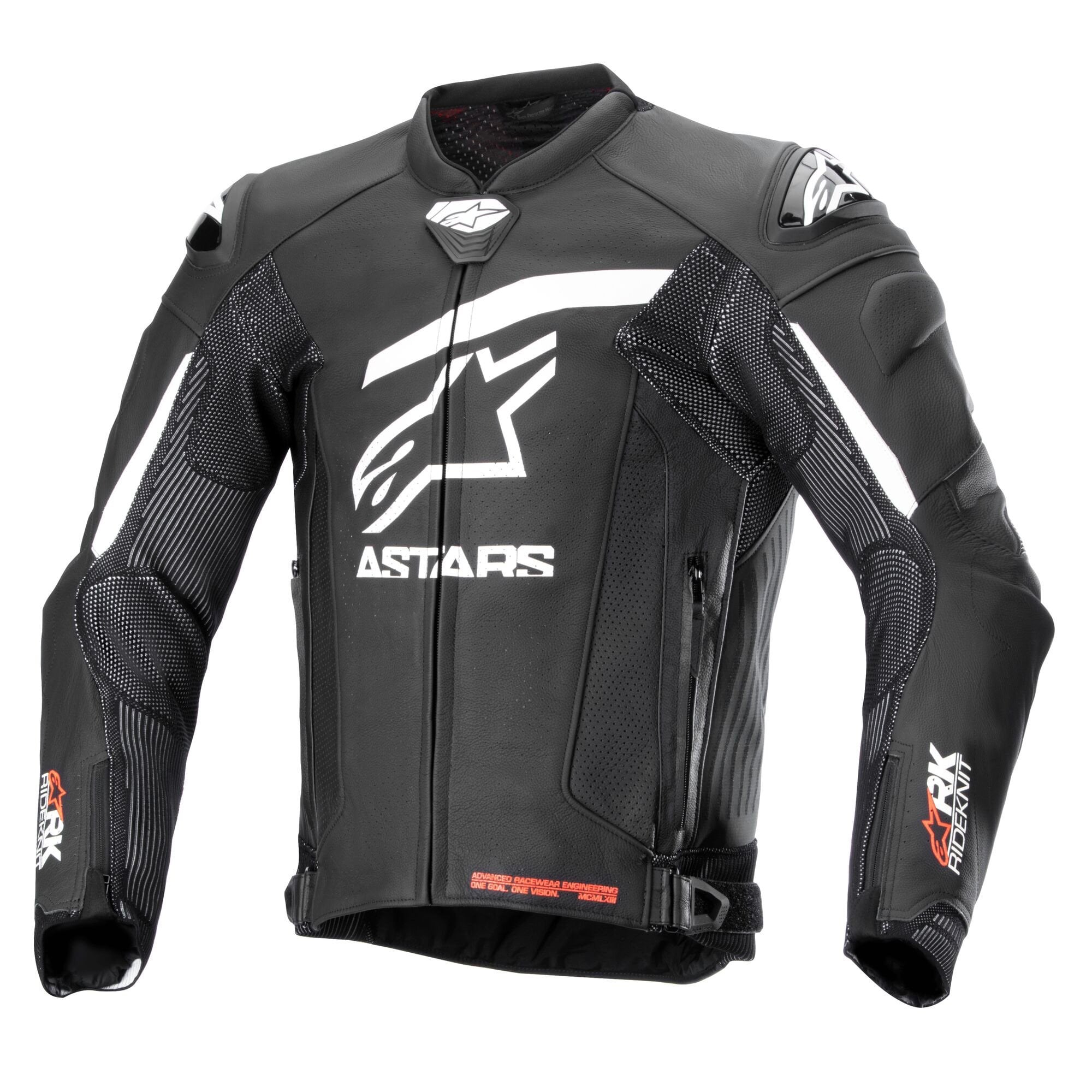 Alpinestars GP Plus R V4 Rideknit Motorcycle Leather Jacket (Black/White)