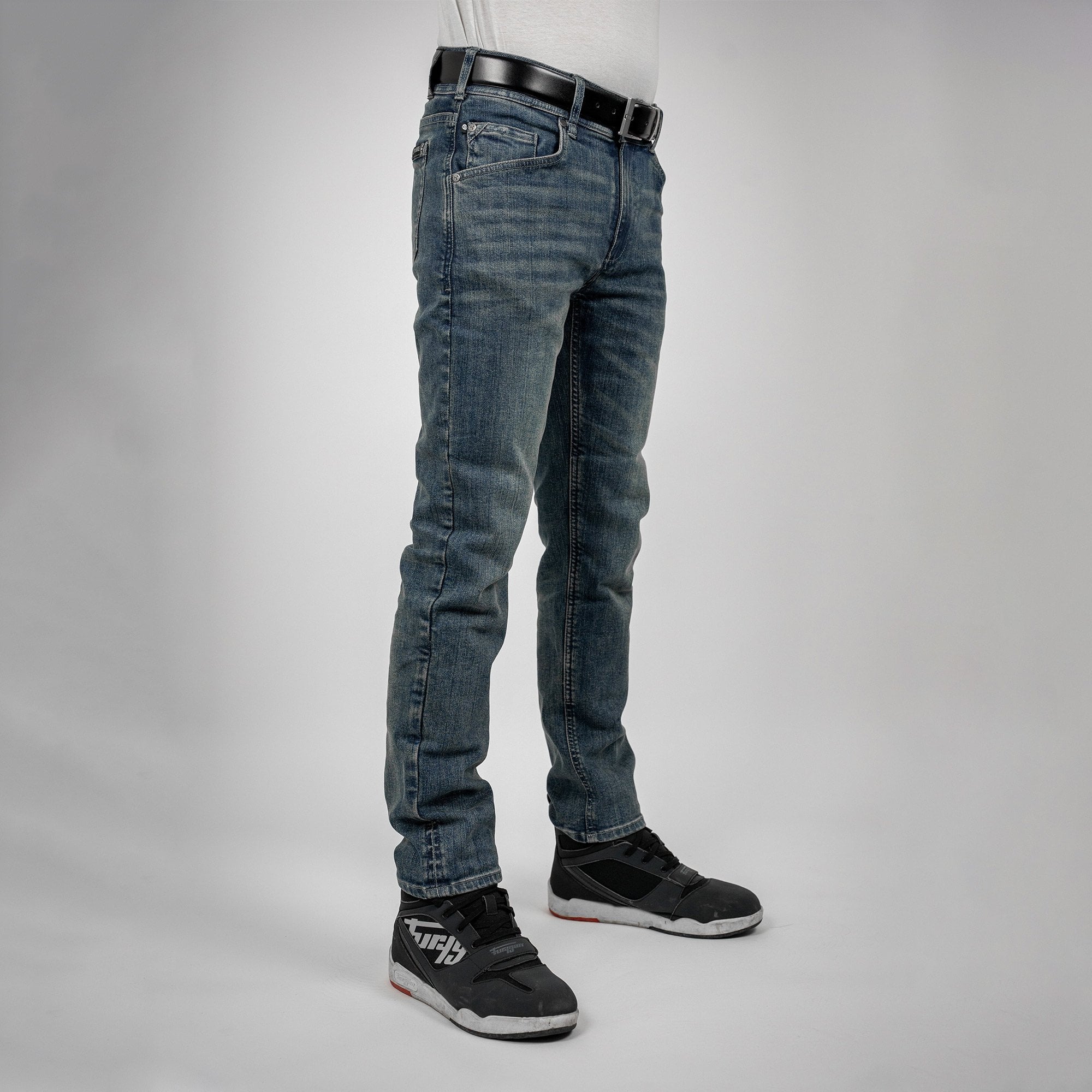 Bull-It Ajax (AA) STRAIGHT Jeans (Steel Blue) - Short