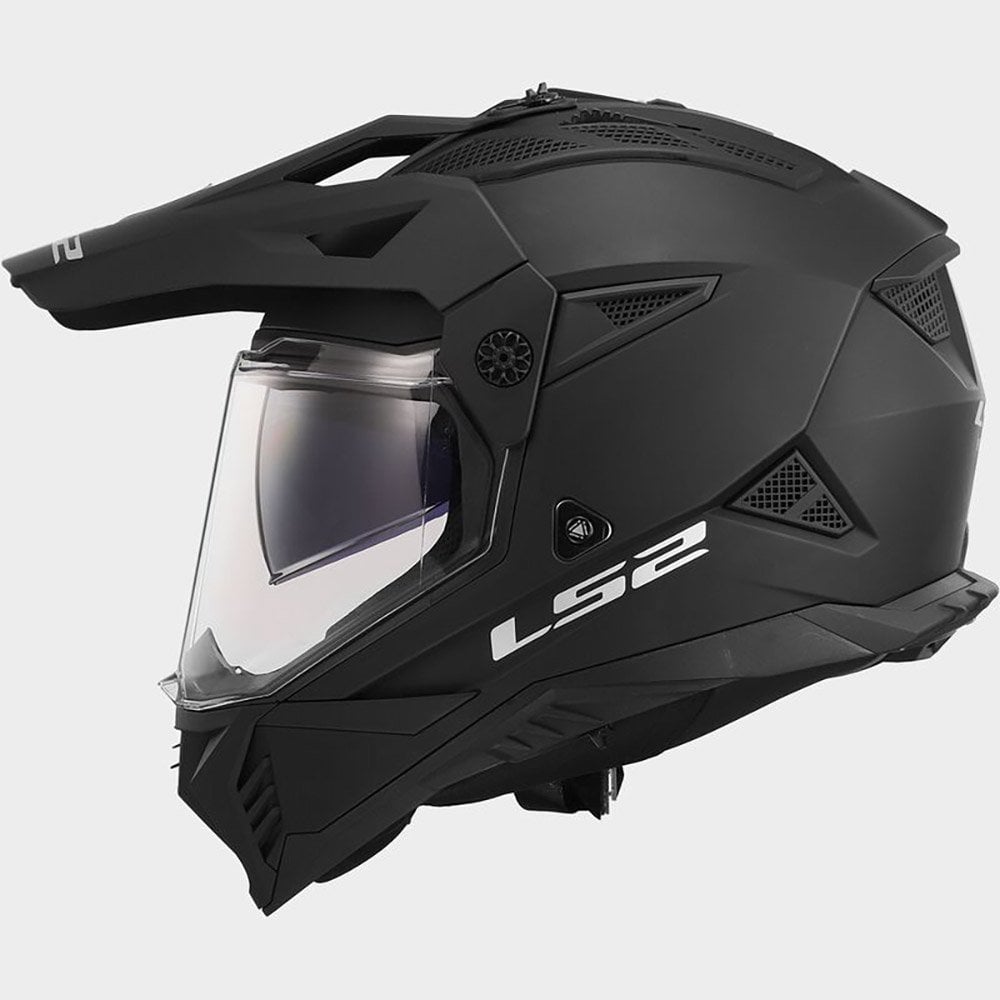 LS2 Motorcycle Adventure Helmet - MX702 Pioneer II Plain (Matt Black)