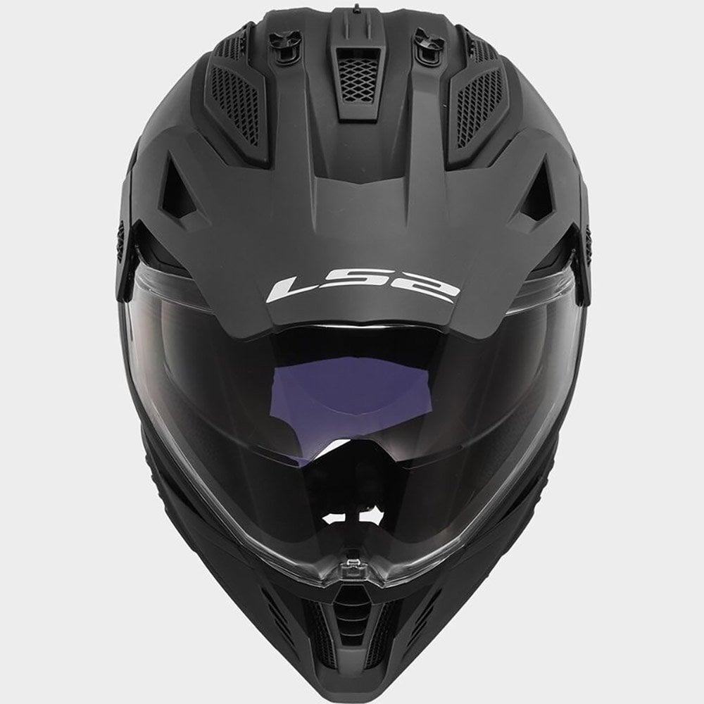 LS2 Motorcycle Adventure Helmet - MX702 Pioneer II Plain (Matt Black)