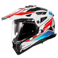 LS2 Motorcycle Adventure Helmet - MX702 Pioneer II NAMIB (Gloss White/Red/Blue/Black)