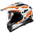LS2 Motorcycle Adventure Helmet - MX702 Pioneer II NAMIB (Gloss White/Orange/Black)