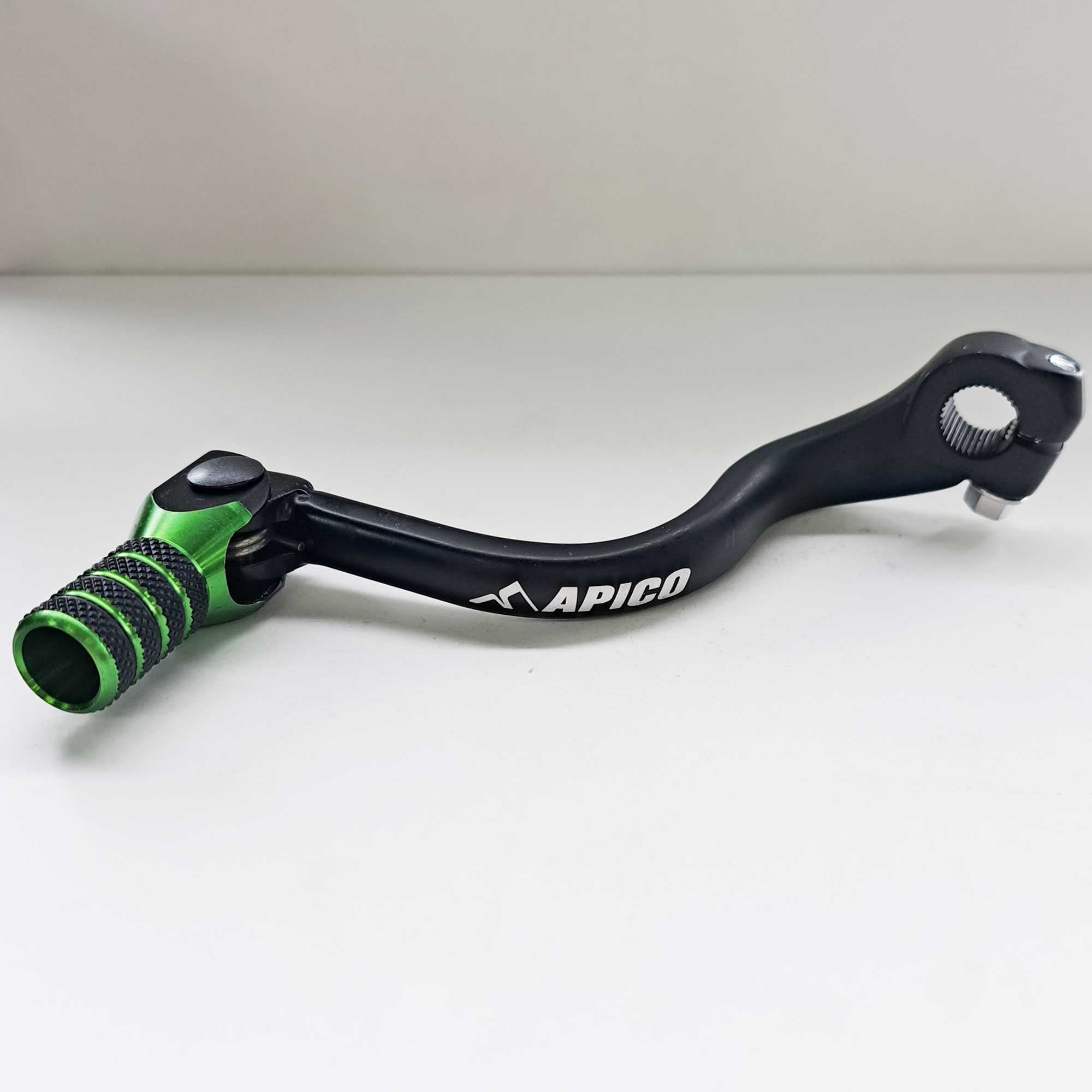 Apico - Gear Lever - Elite - KX125 94-02, KX250 94-08, KX500 94-04 - Black w/Green