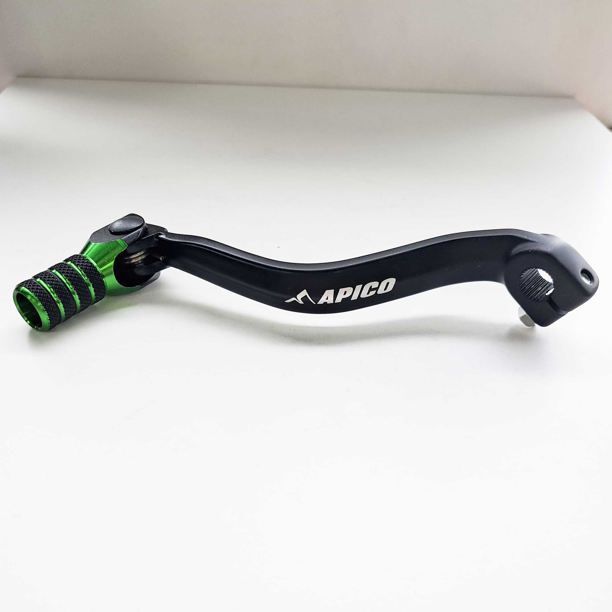 Apico - Gear Lever - Elite - KX80 81-00, KX85 01-26, KX100 01-21, KX112 22-26, KX125/250 83-93 - Black w/Green