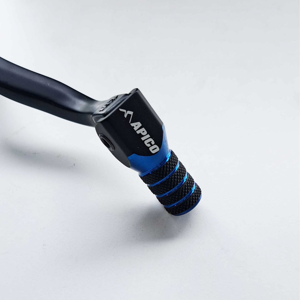 Apico Elite Gear Lever - KTM SX250 17-22, EXC250/300 17-23, Husqvarna TC250 17-22, TE250/300 17-23, TX300 17-22, Gas Gas MC250 22-23, EC250/300 21-23, EX250 22-23, EX300 20-23 (Black/Blue)
